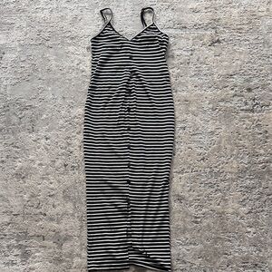 SHEIN Black and White Striped Maxi Dress